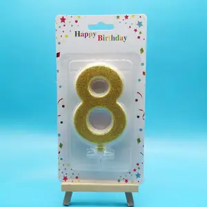 Toptan altın parti kek Glitter dijital mum çocuk doğum günü numarası hediyelik eşya mumlar