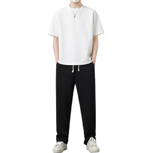 Pantalon décontracté pour garçons, nouveau modèle automne, avec logo personnalisé, style américain, coupe droite ample, jambe large, confortable, pour le printemps et l'automne. - Product Image 1