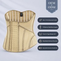 Corset amincissant à haute compression pour femme, avec armatures en acier, en latex, pour le remodelage du ventre, respirant, effet sculptant