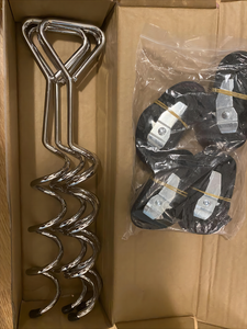 Kit de anclajes de tierra en espiral de 14 pulgadas Anclajes de tierra de alta resistencia con barra de cuervo Paquete de <span class=keywords><strong>4</strong></span> Kit de anclaje de cobertizo de anillo plegable - Product Image 4