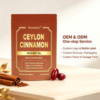 Complément alimentaire antioxydant hautement biodisponible à base d'extrait de cannelle de Ceylan végétalien 600 mg en gélules molles avec huile MCT, marque privée OEM