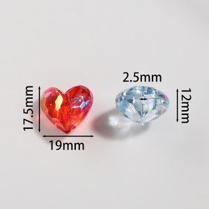 Cuentas acrílicas facetadas en forma de corazón, transparentes, sueltas, para la fabricación de joyería, accesorios DIY, venta al por mayor. - Product Image 2