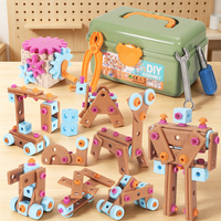 Jeu de blocs de construction éducatifs pour enfants : Puzzle de démontage et d'assemblage de vis à visser, boîte à outils, jouet d'éveil pour garçons