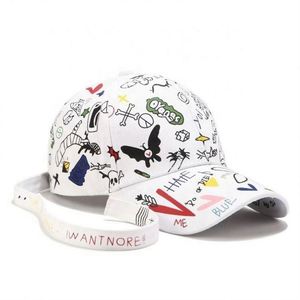 Casquette de baseball graffiti pour hommes et femmes, casquette à longue sangle tendance, casquette d'été imprimée, casquette hip hop, vente en gros - Product Image 5