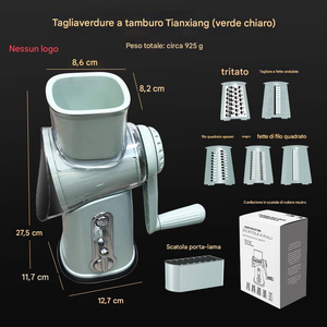 Hachoir manuel multifonction pour aliments et légumes, <span class=keywords><strong>mandoline</strong></span>, trancheuse, râpe à fromage rotative manuelle en acier inoxydable, poignée, déchiqueteuse, lavage à la main - Product Image 4