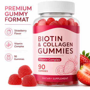 Compléments alimentaires en bonbons gélifiés à la biotine pour adultes OEM/ODM, fournissant des vitamines et des minéraux pour les ongles, les cheveux, la peau, soutien antioxydant - Product Image 3
