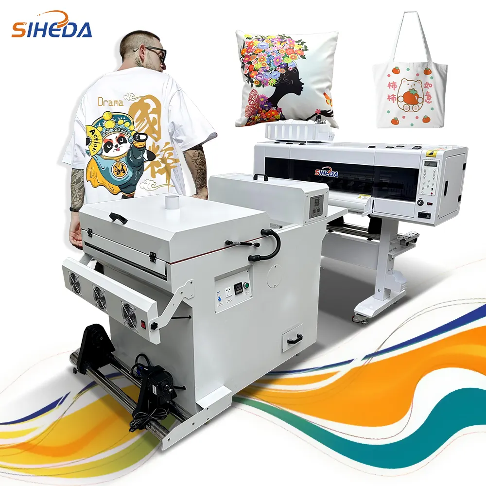 2024 Schlussaktuell 60 cm DTF T-Shirt Stoffdruckmaschine HD digitaler DTF-Drucker 60 cm mit Pulverschüttelmaschine