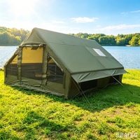 Tenda Camping Tiup Premium Khusus Keluarga, Liburan Luar Ruangan Mewah, Tahan Air, Lapis Ganda, Tenda Udara Empat Musim, Kabin Glamping