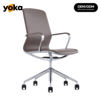 Chaise de bureau et de réunion ergonomique haut de gamme, cuir de qualité supérieure + structure arrière en aluminium, prix d'usine, personnalisation complète disponible