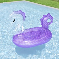 Bouée gonflable à chevaucher, Hippocampe, Requin, Crocodile, Flamant rose, Pistolet à eau, Nasauteuse, Radeau flottant pour adultes et enfants