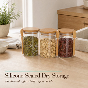 Caratteristica ecologica barattolo di spezie per alimenti <span class=keywords><strong>in</strong></span> vetro borosilicato barattolo di conservazione <span class=keywords><strong>in</strong></span> vetro trasparente - Product Image 1