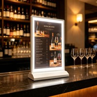 Boîte à lumière LED ultra-fine pour comptoir, enseigne publicitaire lumineuse pour table, pour café, hôtel, magasin