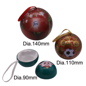 Hộp Thiếc Kim Loại Hình Quả Cầu Đóng Gói Kẹo Ngọt Quà Tặng Trang Trí Giáng Sinh Gia Đình - Product Image 4