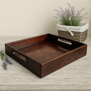 Premium Quality Wooden Serving <b>Tray</b> For Dining And <b>Kitchen</b> Use For Cafes Hotels And Restaurants Available At Affordable Price - Product Image 1