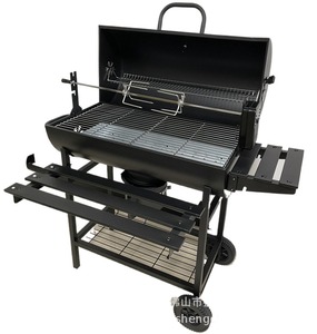 <span class=keywords><strong>Asador</strong></span> <span class=keywords><strong>de</strong></span> Carbón para Exteriores, Horno Ahumador, Parrilla para Barbacoa, Rostizador, Barril <span class=keywords><strong>de</strong></span> Metal Negro para Aceite - Product Image 3