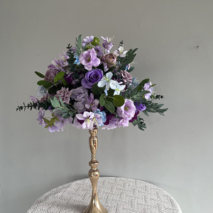 Boule artificielle violette fleurs décor fleurs artificielles centres de table mariage boules de fleurs artificielles <span class=keywords><strong>Rose</strong></span> - Product Image 1