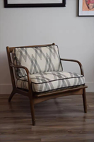 Fauteuil de loisirs moderne et confortable en coton et lin, avec éponge et bois massif, mobilier de salon très vendu pour usage domestique