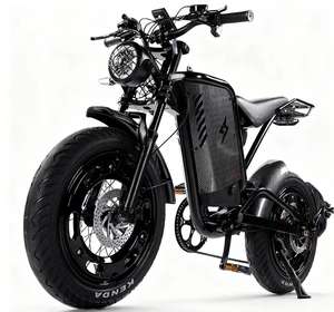 Samurai Elektrische Mountainbike Retro Off-Road Design Open-Stijl Brede Omvangrijke Zwarte Tweewieler Dikke Banden Lithium-Ion Batterij - Product Image 1