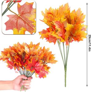 <strong>Fall</strong> Decor <strong>Maple</strong> <strong>Leaves</strong> Stems Artificial <strong>Leaves</strong> Silk Christmas Bouquet Autumn Outdoor Home Decorations - Product Image 3