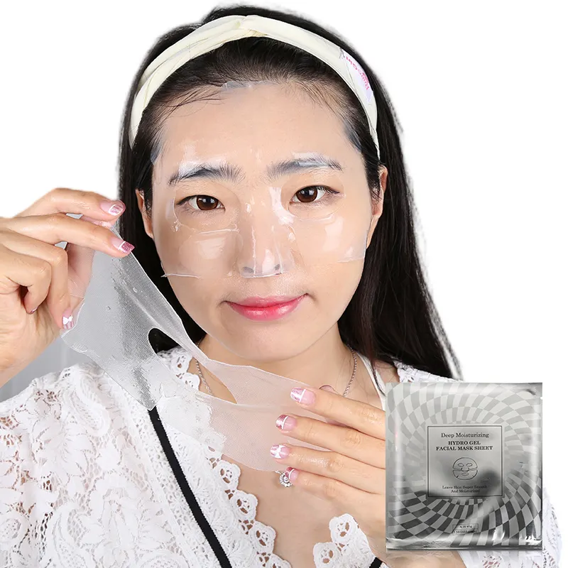 Novo Hydrogel Glicerina Colágeno Facial Folha Malha Biológica Cristal Hidratante Transparente Face Mask Pack
