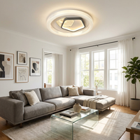 Plafonnier de salon moderne à design croisé, cadre circulaire côtelé, lampe LED avec incrustation géométrique pour une décoration intérieure de luxe