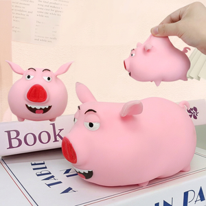 Hongxiaoer HR23-80 Jouet de décompression musical à pincer en forme de cochon volant, Poupée cochon tendance, Ornement de bureau, Anti-stress pour jeunes - Product Image 1