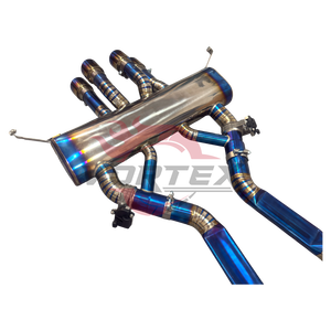 Vortex Blue Titanium MP Style Catback Exhaust for BMW G80 G82 M3 M4 S58 Valvetronic Center Quad Gatling Tips <b>Kit</b> - Product Image 3