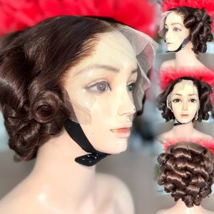 Raw <b>Hair</b> High Quality Ombre Bouncy <b>Wig</b> Front Closure <b>Wig</b> Light Brown 100% Vietnamese <b>Human</b> <b>Hair</b> - Product Image 4