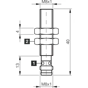 Sensor de proximidad inductivo de montaje empotrado de acero inoxidable IP67 DCC08M02NOK-TSL/40 - Product Image 2