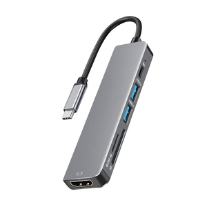 Tuti Người Bán Hàng Tốt Nhất 6-Trong-1 Đa-Cổng <span class=keywords><strong>USB</strong></span> HUB TF SD Đầu Đọc Thẻ <span class=keywords><strong>USB</strong></span> C Docking Station Cho Máy Tính Máy Tính Xách Tay, <span class=keywords><strong>Mac</strong></span> - Product Image 1