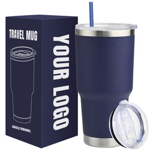 Vaso Térmico de Viaje de Acero Inoxidable con Aislamiento al Vacío de Doble Pared de 30 oz con Logotipo Personalizado, Tapa Antiderrames, Libre de BPA y Ecológico - Product Image 1