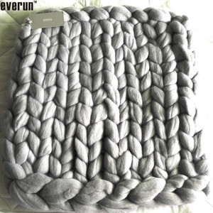 Chất Lượng Hàng Đầu Lớn Siêu Chunky Chăn 100% Merino Len Hoàn Hảo Tay Đan Ném Chăn - Product Image 3