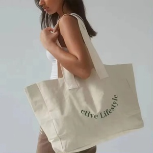 Customized Logo Eco Friendly Oversize Large Grocery Cotton <b>Fabric</b> Fashion Lady US Origin Portable Shopping Tote <b>Bag</b> Different - Product Image 1
