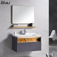 Мебель для ванной комнаты из массива дерева Chaozhou, настенные шкафы для ванной комнаты, современный туалетный столик для макияжа с раковиной