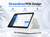 Systèmes de point de vente à écran tactile capacitif double 15,6''+11,6'' très demandés, systèmes POS Windows, caisse enregistreuse POS pour les entreprises de vente au détail