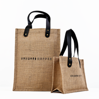 Sac fourre-tout en lin écologique personnalisé avec motif de lettres, réutilisable pour le shopping et les voyages