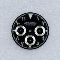 Jam Tangan Kronograf Multi-Fungsi Gerakan Quartz VK63 Baru Angka Arab Dial Panda Jarum Hijau Bercahaya Casing Logam 29.5mm