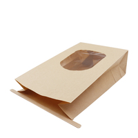Sac en papier kraft FSC, sachet pour pain, sandwich et boulangerie, avec fenêtre