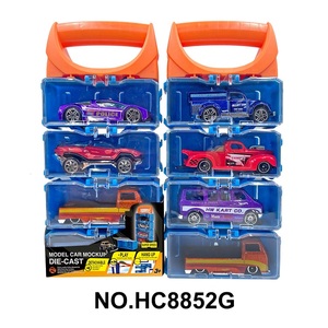 Caja de mano ABS 8 tipos de coches, 4 coches modelo de aleación de zinc fundido a presión deslizante al azar para niños - Product Image 4