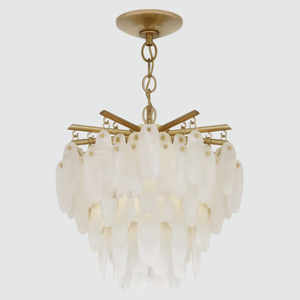 Lámpara de Pared Moderna de Diseño Americano, Creativa, de Latón Macizo y Alabastro Español, para Hotel, Villa, Sala de Estar, <span class=keywords><strong>Cora</strong></span>, Aplique Grande Tipo Cascada - Product Image 4