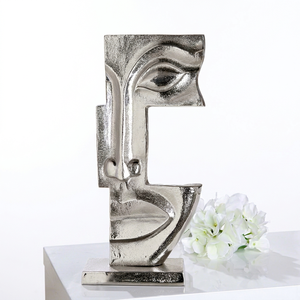 Abstract Metal Face Sculpture Handmade Artistic Figure Tabletop <b>Decor</b> Contemporary Style Living Room <b>Decor</b> - Product Image 1