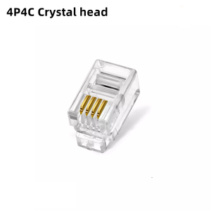 Usine en gros plaqué or RJ11 prise de câble téléphonique non blindé 4P4C cristal <span class=keywords><strong>RJ45</strong></span> connecteur cuivre Contacts PC réseau - Product Image 2