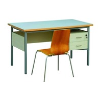 Nouvelle table et chaise de classe pour enseignant, en bois et métal, écologiques, durables, avec tiroir de rangement, pour écoles et universités