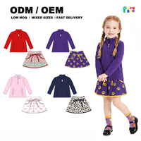 Tenues de yoga personnalisées OEM ODM imprimées, ensemble jupe-short athlétique à pois rouges et noirs pour bébés filles, vêtements de sport d'extérieur pour enfants