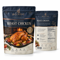 Sacs d'emballage personnalisés pour poulet rôti, sacs à fond plat pour viande à emporter, sacs thermoscellables