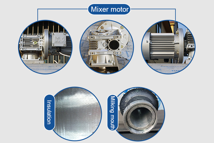 2000L horizontal type dairy plant processing machine raw milk cooling tank
