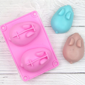 Star Cafe Rabbit <b>Silicone</b> Cake Mold 2-Cavity For <b>Baking</b> Diy Epoxy Decoration Mold Dishwasher Safe - Product Image 1