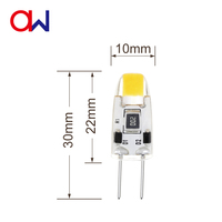 Ampoule LED G4 1,1W DC 12V Source de lumière COB, bonne pour la gradation, blanc chaud, corps en silicone, mini lampes LED G4