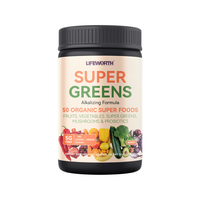 Poudre de protéines végétales super-alimentaires Lifeworth Private Label Vegan Greens, soutien immunitaire et énergie, boisson saine verte