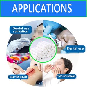 200 buah gulungan kasa gigi 1,5 inci kapas penyeka penyumbat hidung penyerap baik untuk anak-anak dewasa fleksibel gigi bola katun mulut - Product Image 5